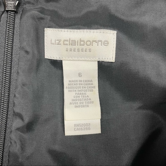 Liz‎ Claiborne Dress  Size 6 Sleeveless Shift V Neck Flutter Sleeve Cocktail - Picture 5 of 6